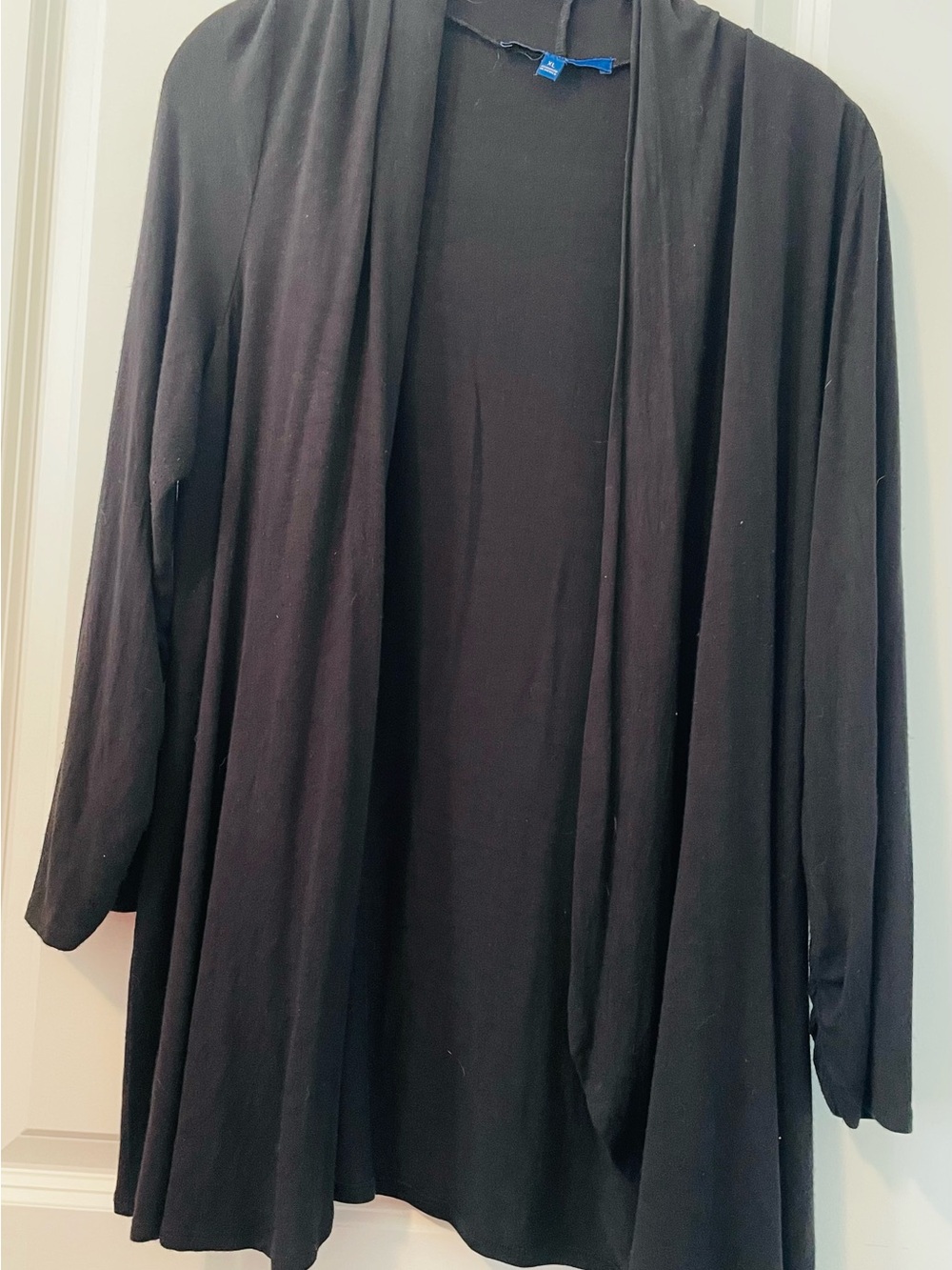 Apt. 9 Black Open-Front Draped Cardigan Jacket